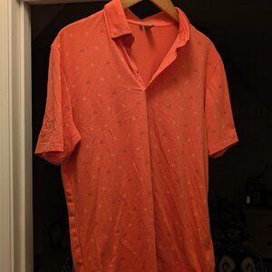 adidas men's golf polo, orange with a pattern COMFORTABLE